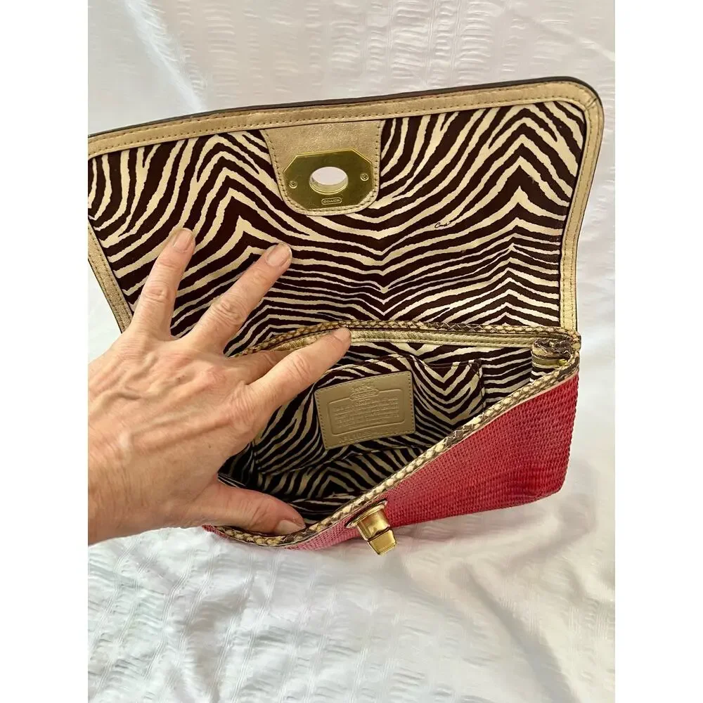 Coach OOAK upstyled Natalie straw wicker clutch